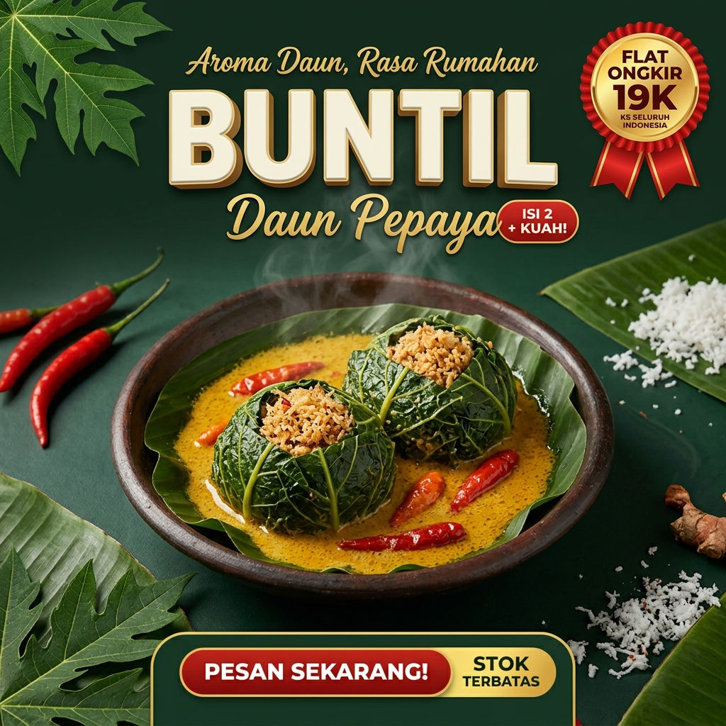 Buntil Daun Pepaya (isi 2 + kuah)